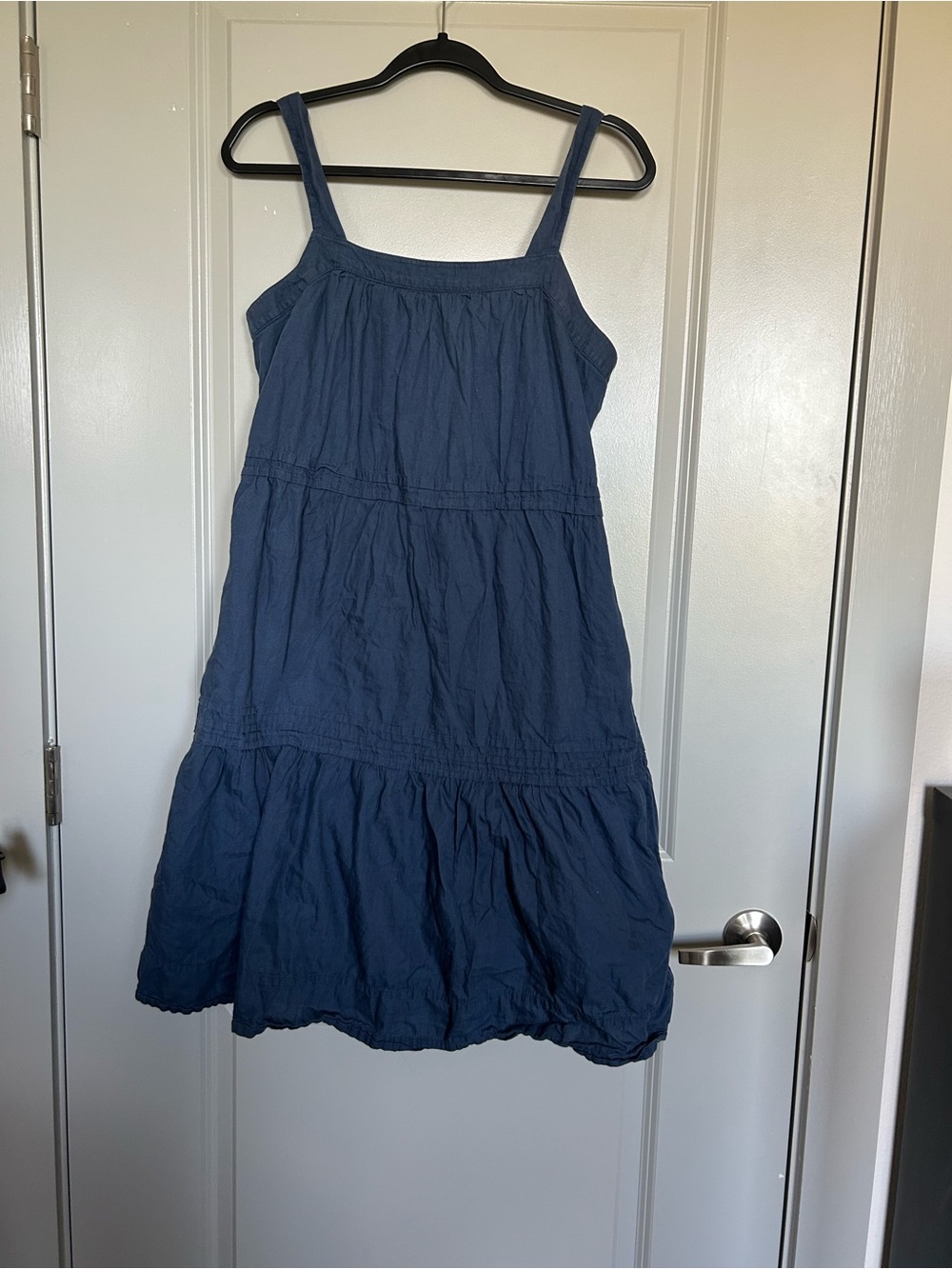 Pact Navy Tiered Cotton Sundress with Straps